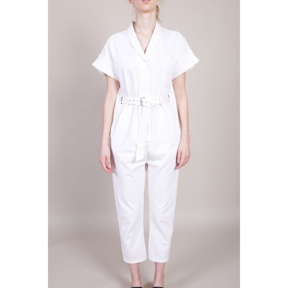 Rachel Comey Workwear Coverall Jumpsuit White Denim Utility Oversize Pockets 8 - Picture 2 of 10